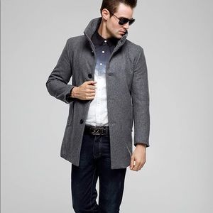 SSLR Men's Slim Pea Coat